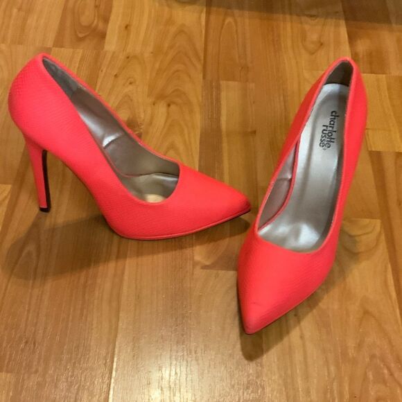 Charlotte Russe Vibrant Coral Heels - Picture 1 of 6